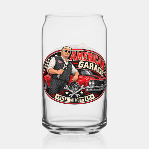 American Garage Full Throttle Two-Sided Can Glass
