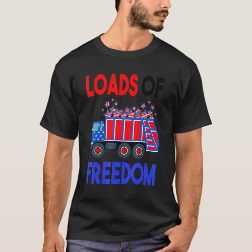 American Garbage Truck Patriotic Usa 4th Of July B T_Shirt