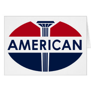 American Gas Station sign. Flat version Cards