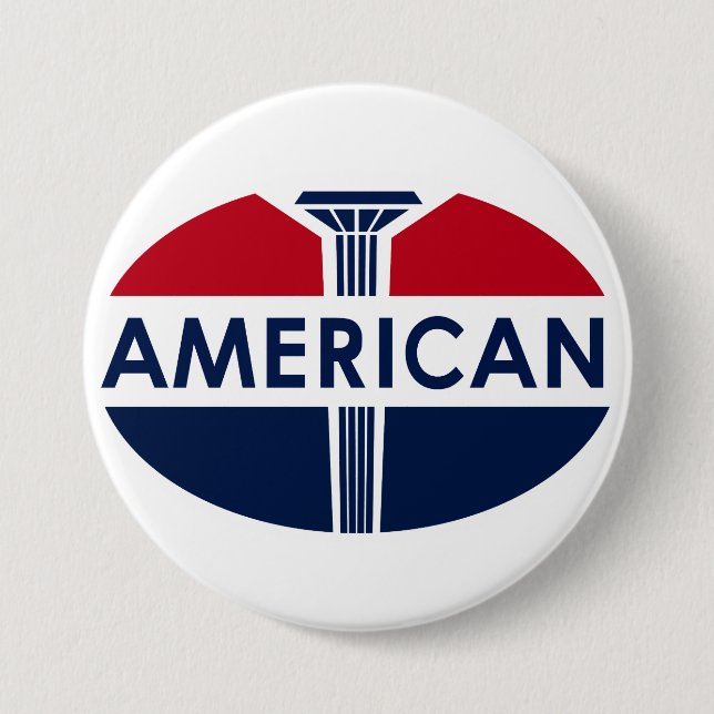 American Gas Station sign. Flat version Pinback Button (Front)