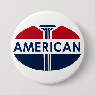 American Gas Station sign. Flat version Pinback Button