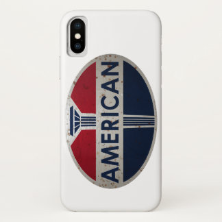 American Gas Station vintage sign rusted version. iPhone X Case