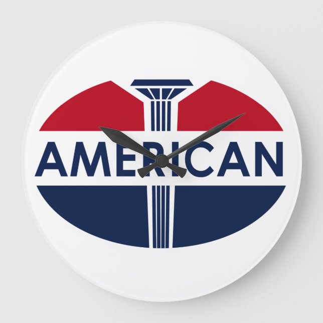 American Gasoline vintage gas station sign clock (Front)