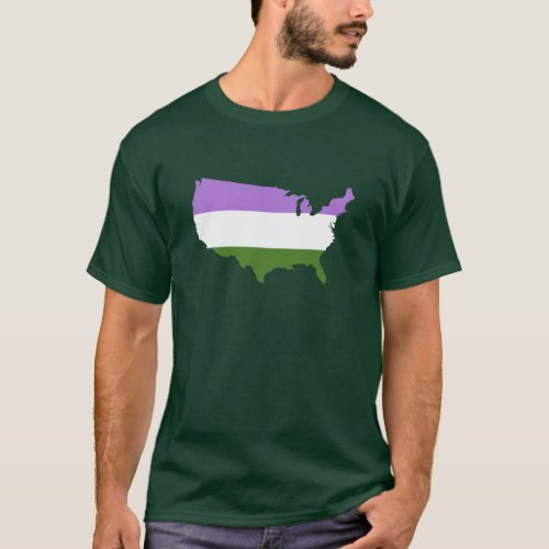 American genderqueer pride map T_Shirt