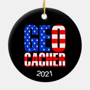 American Geocacher Ceramic Ornament