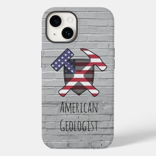 American Geologist Rock Hammer Shield Case_Mate iPhone 14 Case