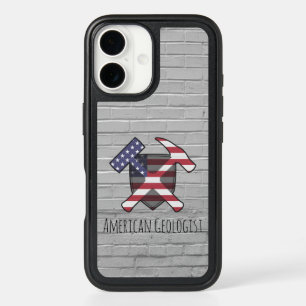American Geologist Rock Hammers and Shield iPhone 16 Case