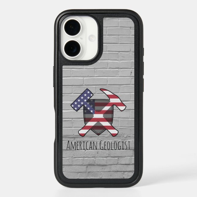 American Geologist Rock Hammers and Shield Otterbox iPhone Case (Back)