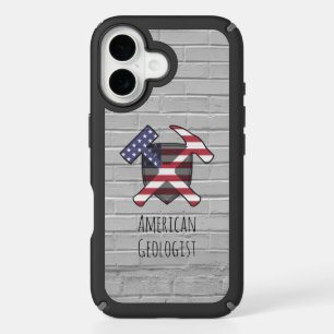 American Geologist Rock Hammers and Shield iPhone 16 Case
