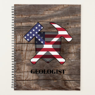 American Geologist's Rock Hammer and Shield Planner