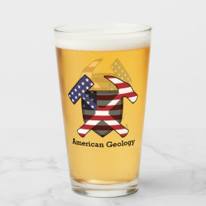 American Geology Rock Hammer Logo- Customizable Glass