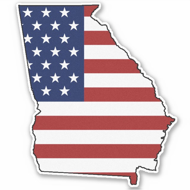 American Georgia Flag Sticker (Front)
