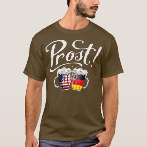 American German Flag Beer Prost Oktoberfest Gift F T_Shirt
