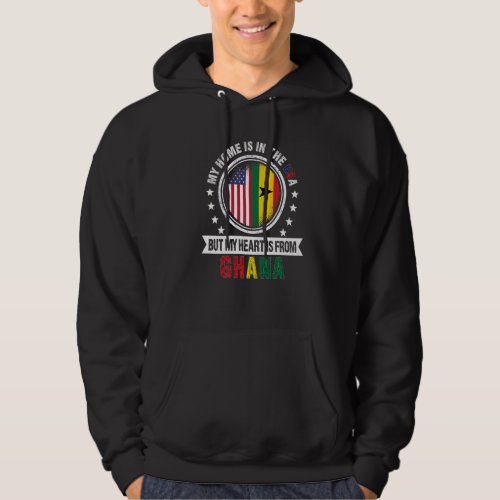 American Ghanaian Flag Heart from Ghana American P Hoodie