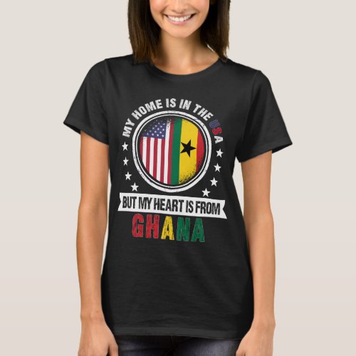 American Ghanaian Flag Heart from Ghana Patriot T_Shirt