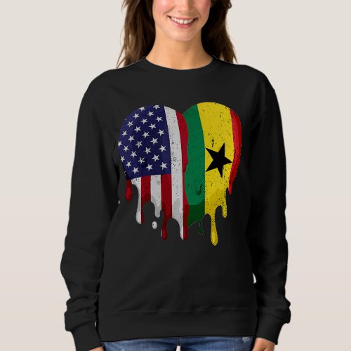 American Ghanaian Heritage Month Ghana Flag Heart Sweatshirt