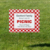 American Gingham Family Event, Picnic, Farm Market Yard Sign (Insitu)