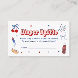 American Girl Baby Shower Diaper Raffle Tickets Enclosure Card