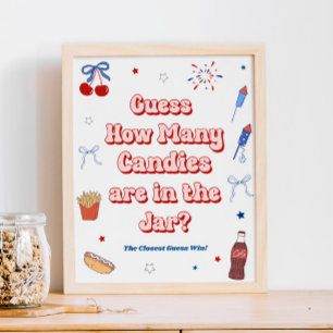 American Girl Baby Shower Guess How Many Candies Poster