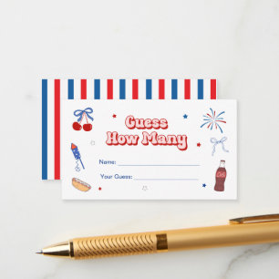 American Girl Baby Shower Guess How Many Game Enclosure Card
