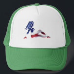American Girl Hat<br><div class="desc">Our unique USA Girl on our JD Green hat.</div>