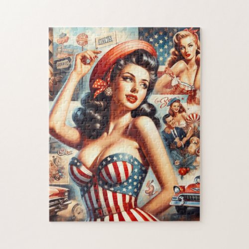 American Girl Pin_Up Collage Jigsaw Puzzle