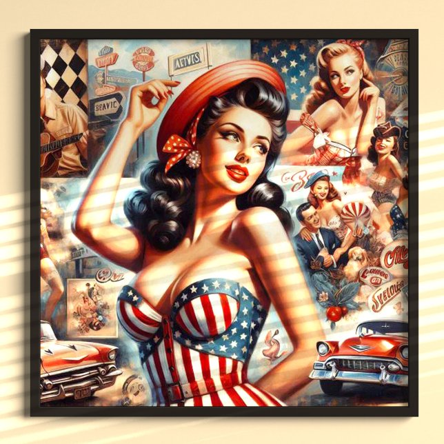 American Girl Pin-Up Collage Poster (Creator Uploaded)