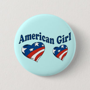 American Girl Pinback Button