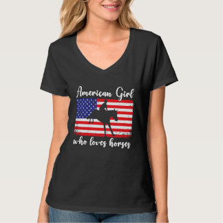 American Girl who loves eventing horses rider 4 T-Shirt