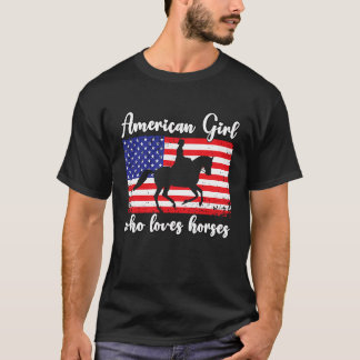 American Girl who loves eventing horses rider 7 T-Shirt