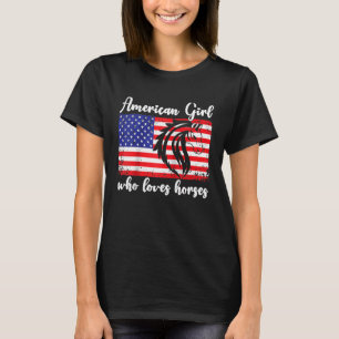 American girl who loves horses rider Raglan Baseba T-Shirt