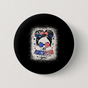 American Girls 4th Of July Shirt Daughter Messy Bu Button