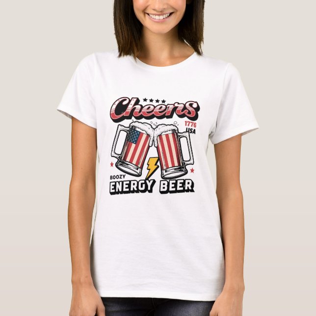 American glass beer cheers T-Shirt (Front)