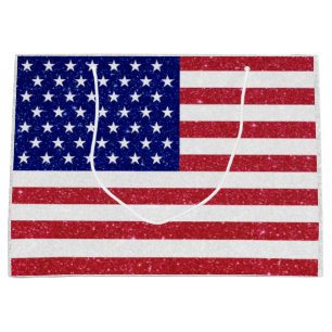 American Glitter Flag Large Gift Bag