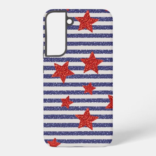 American Glitter Stars  Stripes Samsung Galaxy S22 Case