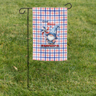 American Gnome God Bless America Garden Flag