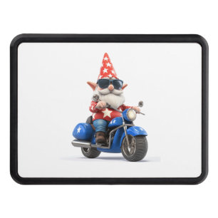 American Gnome Riding Motorcycle Hitch Cover