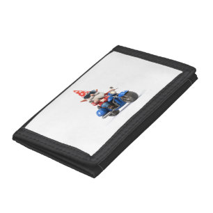 American Gnome Riding Motorcycle Tri-fold Wallet