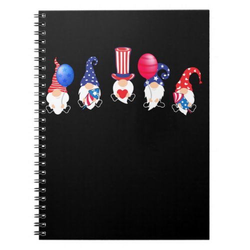 American Gnomes Patriotic Gnome 4th of July Celebr Notebook