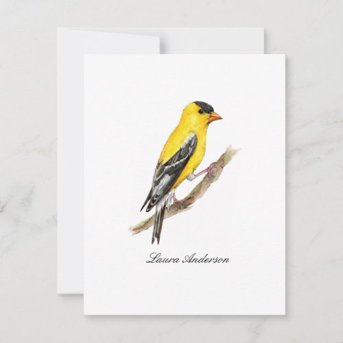 American gold finch bird flat Note card
