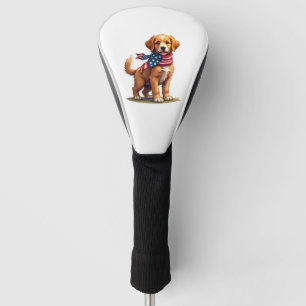 American Golden Puppy Vintage Patriotic Shirt 4 Golf Head Cover