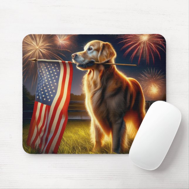 American Golden Retriever Mouse Pad (With Mouse)