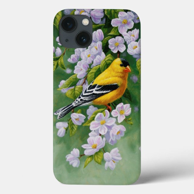 American Goldfinch and Pink Apple Blossoms Case-Mate iPhone Case (Back)