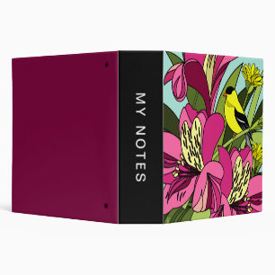 American Goldfinch Bird 3 Ring Binder