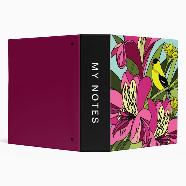 American Goldfinch Bird 3 Ring Binder (Background)