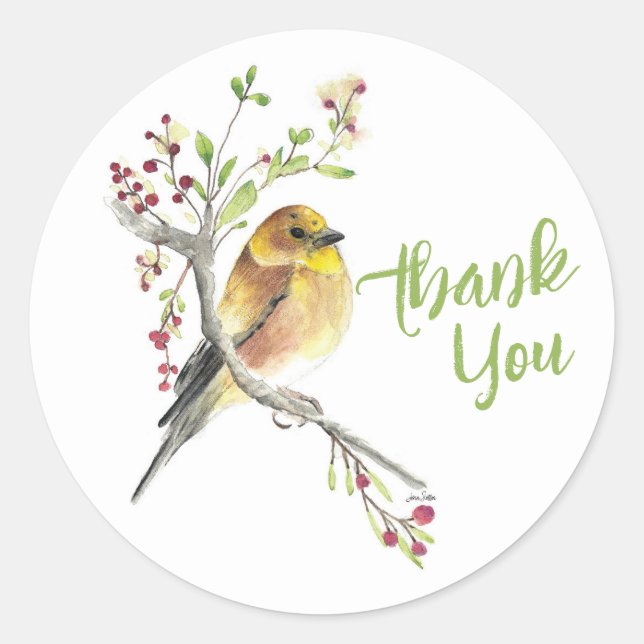 American Goldfinch Bird Art Classic Round Sticker (Front)