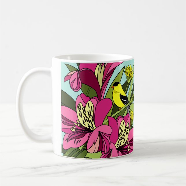 American Goldfinch Bird Coffee Mug (Left)