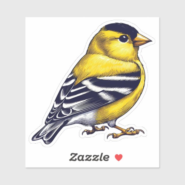 American Goldfinch bird Custom-Cut Vinyl Sticker (Sheet)