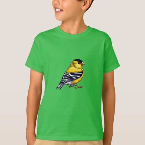 American Goldfinch bird Kids Basic T_Shirt