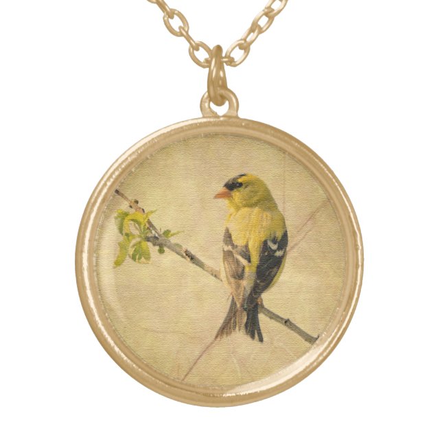 American Goldfinch Bird Photo Necklace (Front)